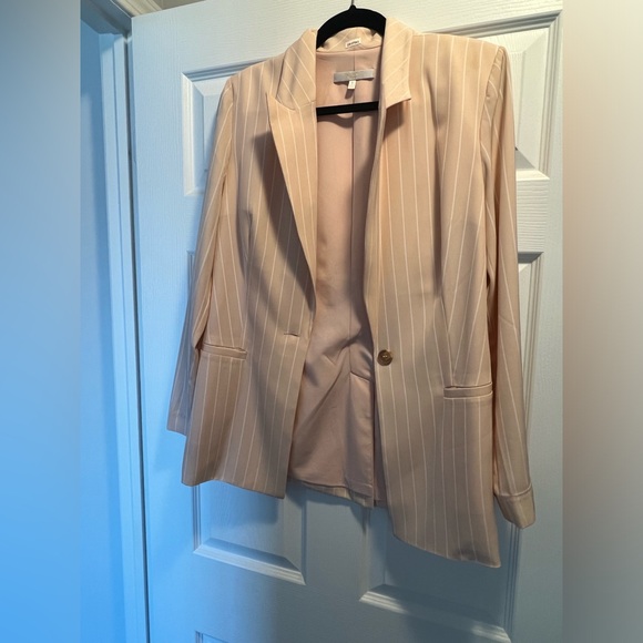 Pink/Peach and White Striped Blazer - Picture 3 of 3
